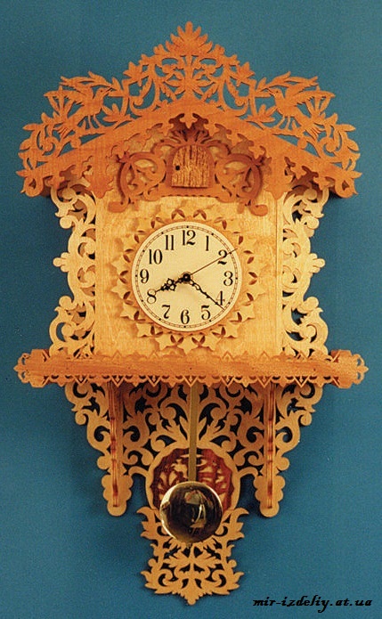 Часы с птицами из фанеры