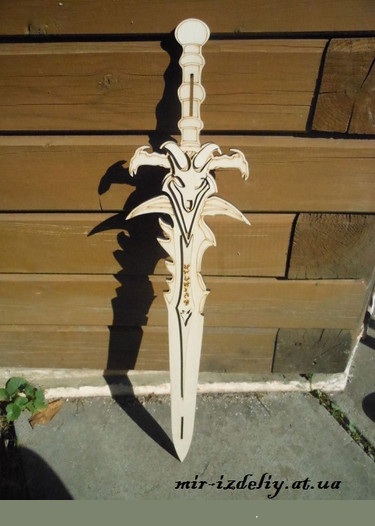 Чертеж: Меч World of warcraft frostmourne sword из фанеры для выпиливания лобзиком