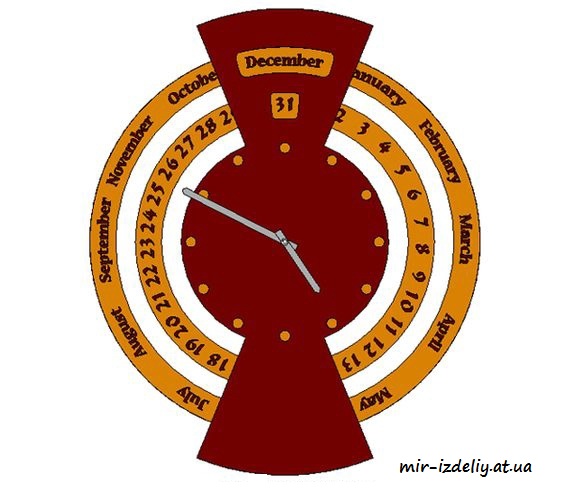 Часы-календарь круглые из фанеры