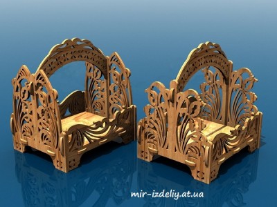 Корзинка, проросший цветок из фанеры