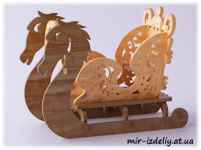 Саночки для Снегурочки из фанеры