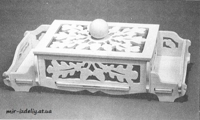 Шкатулка дубовый лист из фанеры
