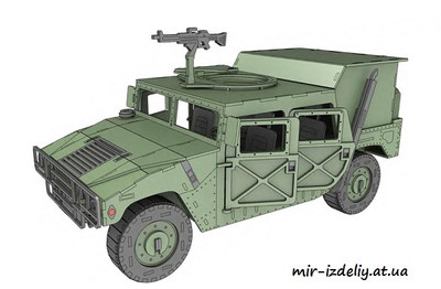 Автомобиль военный Hummer M998 из фанеры