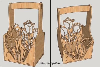 Корзинка - тюльпан из фанеры