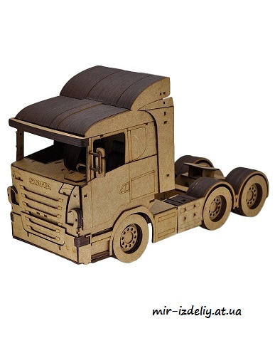 Чертеж: Кабина грузовика SCANIA из фанеры для выпиливания лобзиком