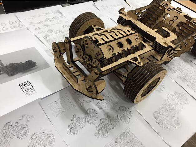 Атомобиль V8 CAR Model из фанеры