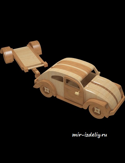 чертеж автомобиля WOLKSWAGEN BEETLE Trailer для выпилиания