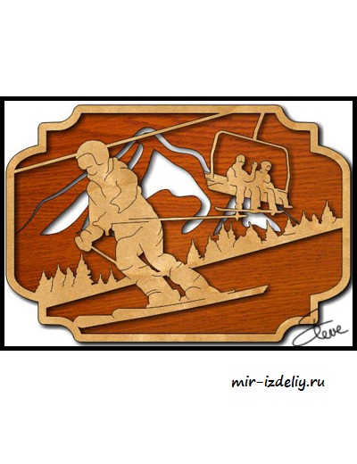 чертеж лыжника для выпиливания лобзиком