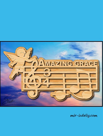 Чертеж: Музыка «Amazing Grace» из фанеры