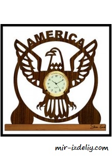 Чертеж: Америка Миничасы из фанеры